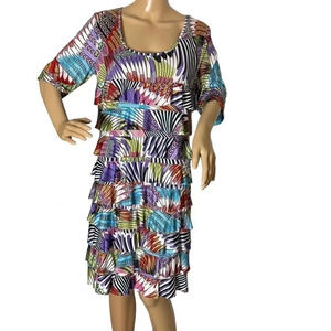 PATCHINGTON  dress,women Large,multicolore,tiered,ruffles,event,boho,colorful